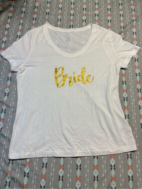 🍄a new day Gold “Bride” White Tee
